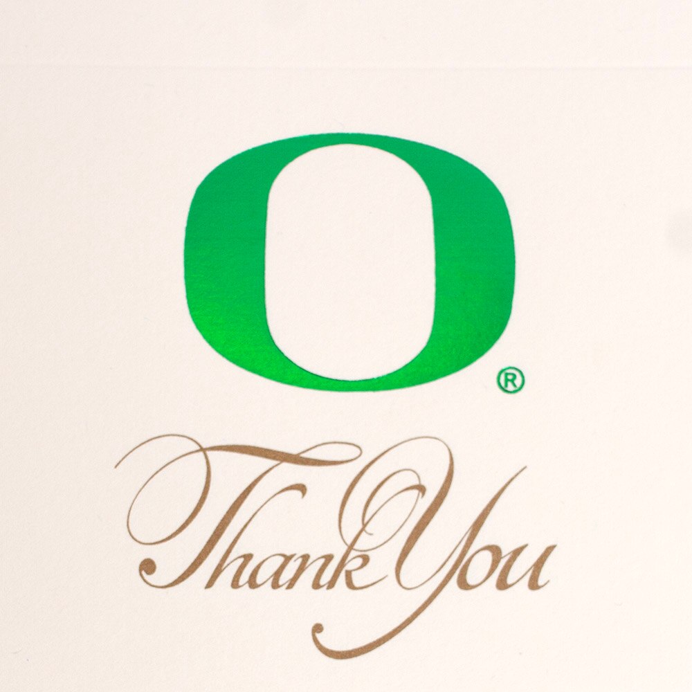 Classic Oregon O, Josten's, White, Greeting Card - Thank You, Grad, Blank, 10 pack, 791211